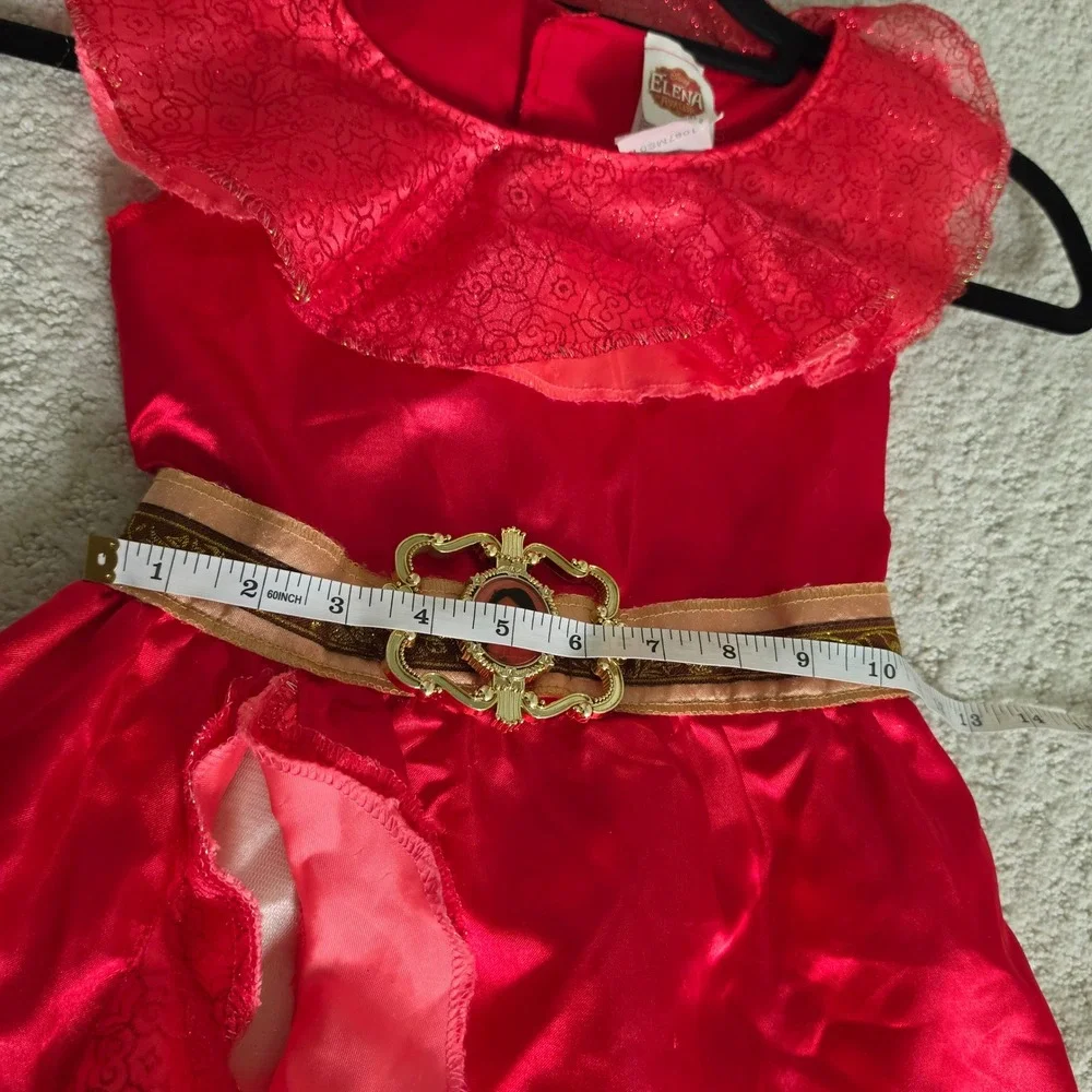 Disney Elena of Avalor Red Costume Dress Girls Size 4-6X